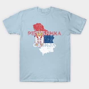 Serbia Map Shape and Flag T-Shirt